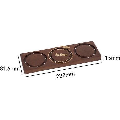 Plateau de rangement pour bol à café en bois massif de 58 mm A-- (1/4)