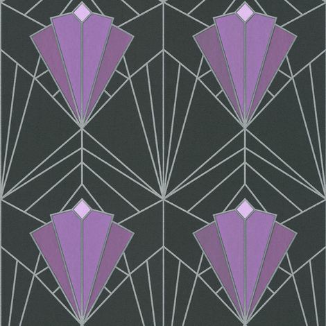 Isadora Purple Silver Wallpaper Debona Paste The Wall Glitter Textured Vinyl (1/4)