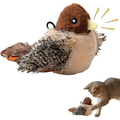 Jouet Interactif pour Chat - Activation Tactile - Imitation D'oiseau Appelé Oiseau Jouet pour Chat Jouet pour Chat Chantant (Oiseaux (1/4)