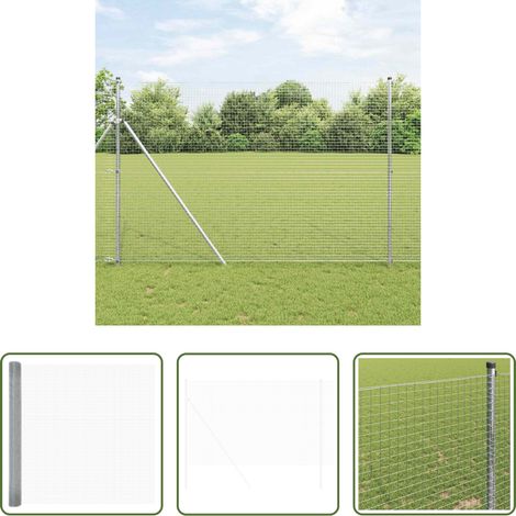 Clôture extérieure - Clôture en fil soudé Argent 1.5 x 50 m (1/5)