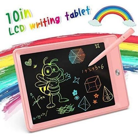 Tableau d'écriture LCD 10 pouces, tableau de peinture électronique coloré, tableau magique, tableau d'écriture effaçable réutilisable, jouets à partir de 3 ans, jeux, cadeaux pour filles, matériel édu (1/5)