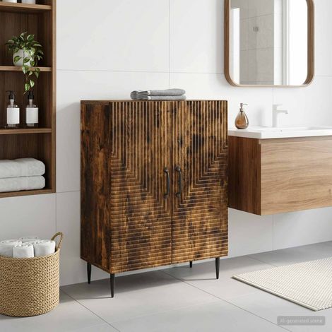 vidaXL Mobiletto da Bagno HAARLEM Rovere Fumo 59,5 x 31 x 80 cm