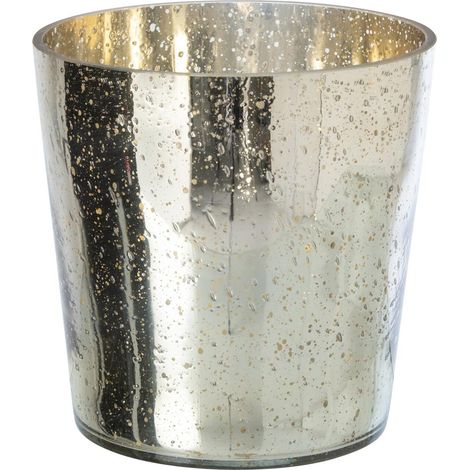 Photophore Design en Verre "Ember" 22cm Argent (1/5)
