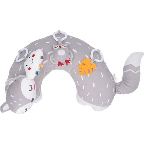 Oreiller d'éveil sensoriel pour bébé avec hochet - Aide au crawling, développement précoce et confort des gencives - Modèle B (1/5)