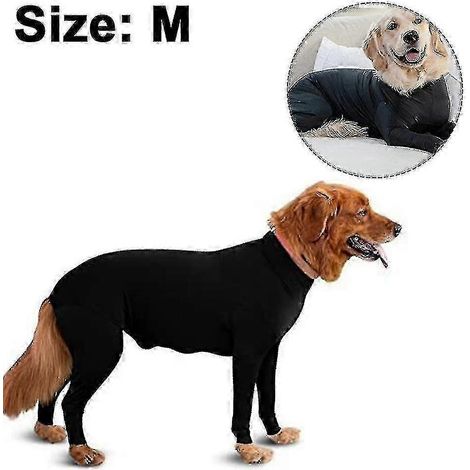 Hunde-Einteiler mit UV-Schutz – Reise-, Ruhe- und Antihaarungs-Sportbekleidung Schwarz M (1/3)