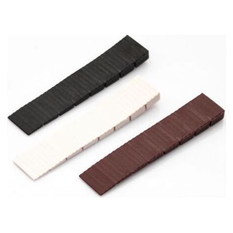 Lot de 3 Cales pour Meubles,Cale Plastique,Universelles Cale pour Meubles,avec Points de Rupture Intégrés,pour Niveler Les Portes,Tiroirs,Armoires ecc,8 19.5 100mm(Blanc/Noir/Marron) (1/5)