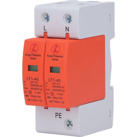 [Días franceses] Eosnow, protector contra sobretensiones de CA de 2 polos, ignífugo, montaje en riel de 36 mm, dispositivo de protección contra rayos de 420 V (1/5)