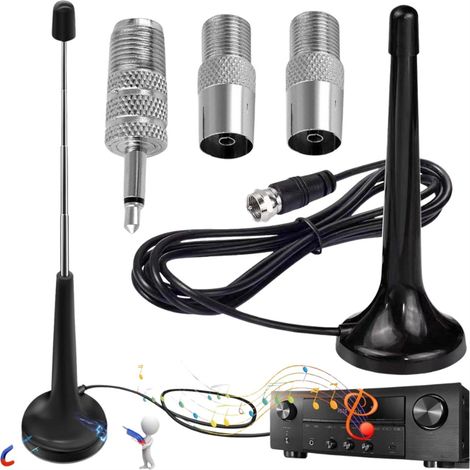 Antenne radio télescopique Antenne radio numérique DAB/FM  radio d'intérieur, universelle pour une utilisation domestique avec télévision radio (1/5)