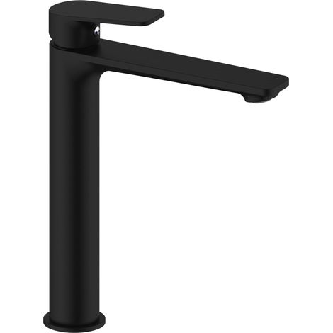 Mitigeur Lavabo - Aérateur Réducteur de Débit, Écrou de Serrage Rapide à la Main, Vidage Clic-Clac - 272 (Hauteur) x 162 (Saillie) mm - Noir (1/4)