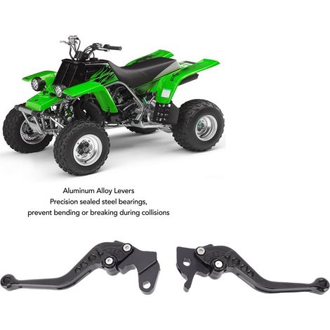 Manetas cortas de freno y embrague de aleación de aluminio anodizado, pivote delantero, 1 par, color negro, para Yamaha YFZ 350 Banshee 2002-2008. (1/5)