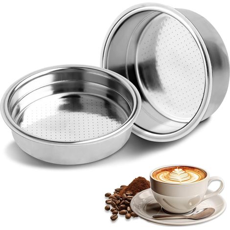 Panier filtre à café, filtre pressurisé double couche de 51 mm, adapté aux filtres à café pour machines à café expresso (tasse simple et double)