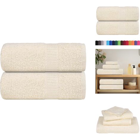 Serviettes de visage 2 pcs crème 30x30 cm 360 g/m² 100% coton - Serviette De Visage - Serviettes De Visage - Serviette - Serviette De Bain (1/5)