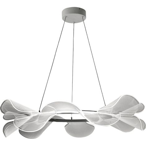 Suspension Led Sylvie 40 W 5500 Lm 3000 K Blanc - Structure En Métal Et Méthacrylate, Variateur À Coupure De Phase, Diamètre 72 Cm