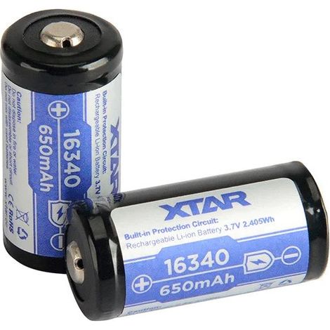 Pile 16340/R-CR123 3,7 V Li-ion 650 mAh (1/5)