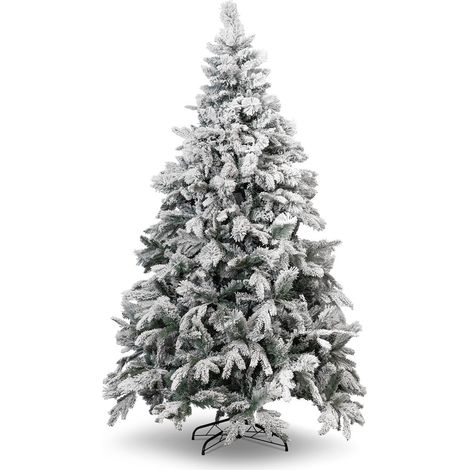 Albero di natale innevato "Nevada" in PE Effetto Real Touch + Flock -240 cm