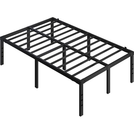 Yaheetech Rete Letto una Piazza e Mezza 120 x 190 cm Senza Testiera Altezza 41,5 cm con Contenitore Sotto il Letto a Piattaforma in Metallo Nero (1/5)