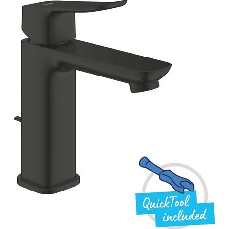 Grohe Dice - Grifo de lavabo, con desagüe, negro mate 1018322430 (1/3)