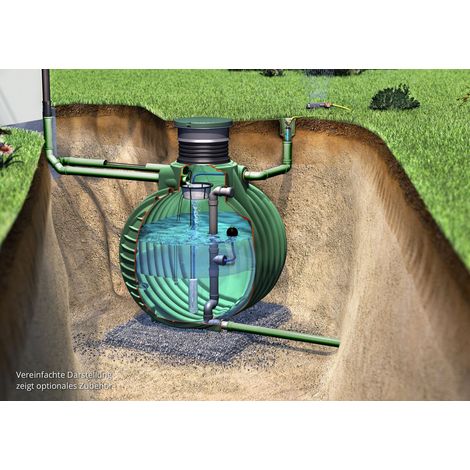 GARANTIA COLUMBUS Retentionszisterne Plus 3700 Liter inkl. Teleskop-Domschacht und PE-Deckel