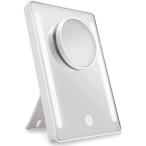 Miroir Lumineux de Maquillage 163 224mm, Miroir de Table avec Écran Tactile, Miroir Lumineux avec Câble USB, Miroir Coiffeuse (1/5)