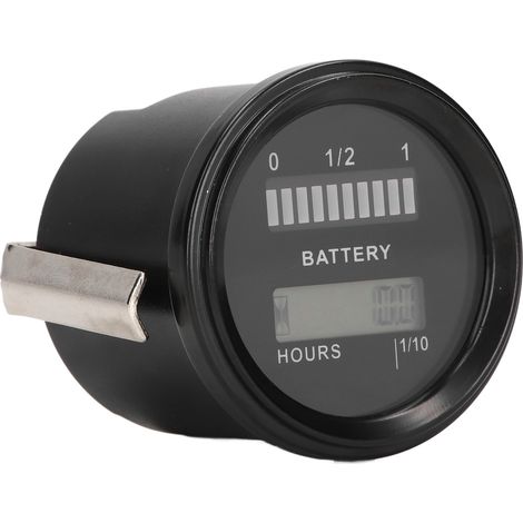 Compteur d'heures multifonction avec indicateur de batterie numérique, jauge étanche IP65 pour voitures électriques, chariots et tondeuses à gazon (1/5)