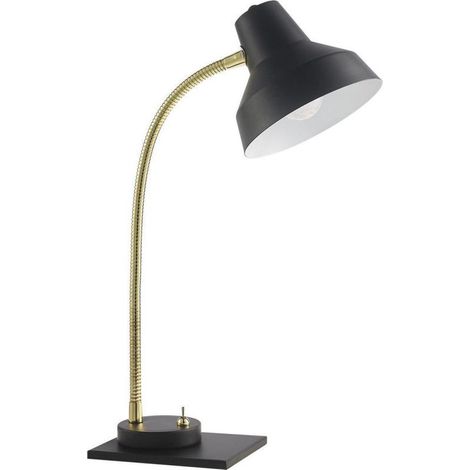 Lampe de bureau - Charles - D 25 x H 40 cm - Noir et doré - Livraison gratuite (1/5)