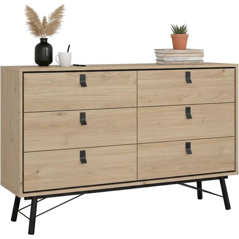 Dmora - Kommode Aurore, Wohnzimmerbuffet, Wohnzimmer-Sideboard, Moderne Küchen-Speisekammer, 150x40 h95 cm, Eiche