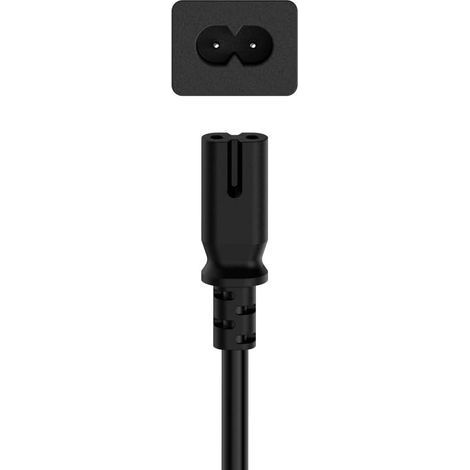 1 Câble Alimentation, Fiche Euro Vers Prise C7, 2.5m, Pour PC TV DVD, Noir (1/3)