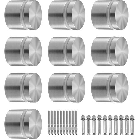Mophorn 10 Stück runde Glasklemm-Geländerhalterung für 0,31"-0,62" gehärtetes Glas, 316 Edelstahl-Montageklemme, Glasregalhalterung für Balkon, Garten, Pool, Treppe, Silber