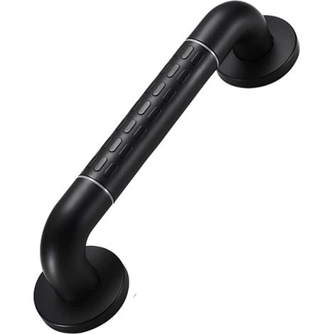 Asa de seguridad ABS para personas mayores, asa de pared para inodoro, baño o bañera (15 pulgadas, color negro). (1/5)