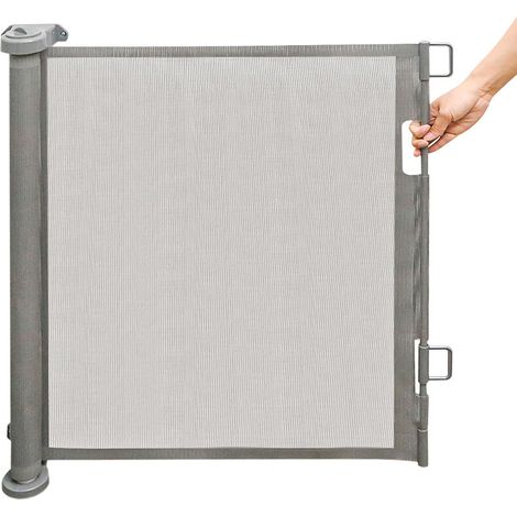 Barriere de Securite Retractable,Améliorer Barrière de Securité Escalier,®,Barriere Retractable Enfant,Intérieur et Extérieur,86 x 180 cm,gris (1/5)