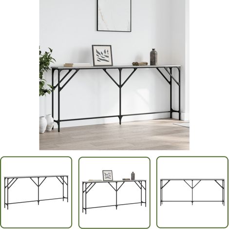 The Living Store Table console sonoma gris 180x23x75 cm bois d'ingénierie - Table Basse - Table D'appoint - Meuble D'intérieur - Décoration Intérieure - Design Industriel (1/5)