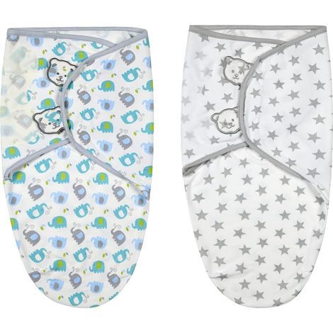 Emmaillotage Bebe,2pcs Sac de Couchage Emmaillotage Bébé,Couverture Emmaillotages Bebe 4-6 Mois 14-18lbs 100% Coton (Vert) (1/5)