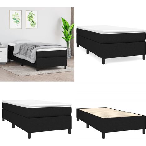 Bettgestell ohne Matratze Schwarz 90x200 cm Stoff - Bettes Gestell - Doppelbett - Boxspringbetten - Lattenrost - Schlafzimmer Möbel - Home & Living (1/5)