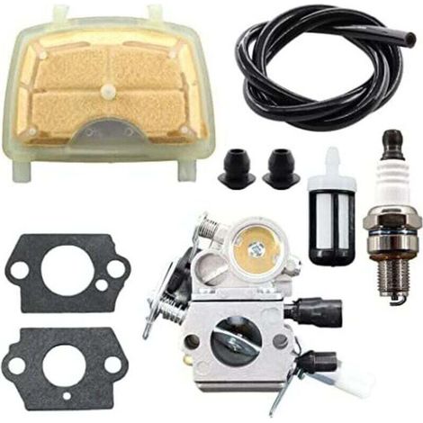 Carburateur avec tuyau à essence Kit de réparation pour tronçonneuse MS171 MS181 MS201 MS211 MS 181 171 211 Zama C1Q-S123C C1Q-S119C C1Q-S269 avec filtre à air 1139 120 16020 (1/4)