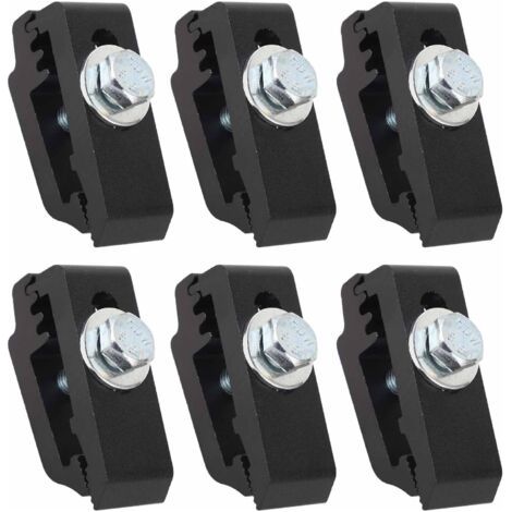 BUNTHAUS Lot de 6 pinces de montage voiture, haute résistance aluminium, pour lits camion, toit tente, rack vélo, rack moto, camping, noir