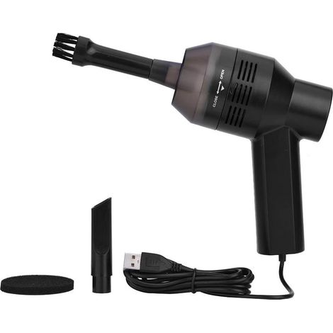 Mini aspirateur d'ordinateur, nettoyeur de clavier rechargeable portable pour PC, cheveux, miettes, ferraille, maison pour animaux de compagnie, ordinateur portable, piano et voiture(Noir)
