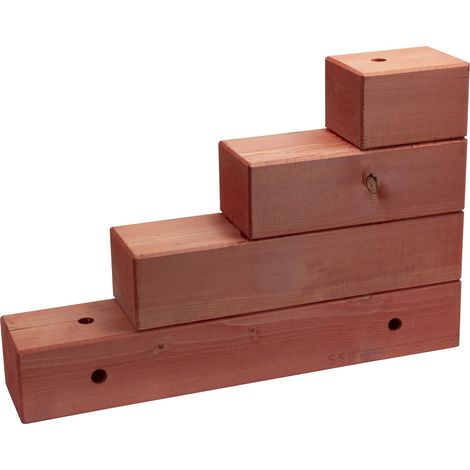 Bois d'échafaudage EGS, rouge glacé Step block 40 x 12 x 60 cm