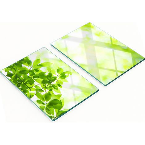 Tablas de cocina de vidrio templado con gr谩ficos, 2 piezas, hojas, 2x40x52 cm (1/5)
