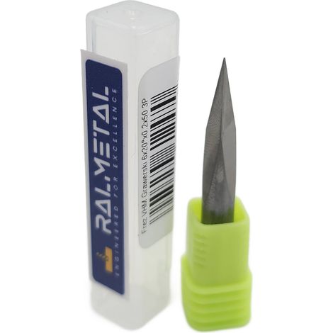 Fraise à graver en carbure monobloc 6 x 20° x 50 x 0,2 mm 3P (1/5)
