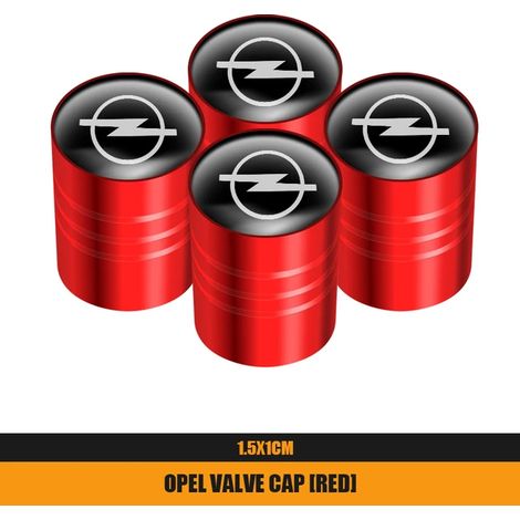 (Rouge) 4 cache-valves de pneus en métal pour voiture, compatibles avec Opel Corsa, Astra, Insignia, Vectra, Zafira, Meriva, Mokka et Grandland. (1/5)