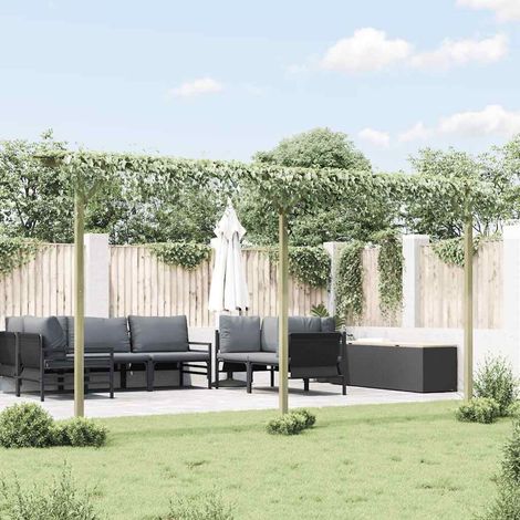 Tonnelle Barnum de Jardin, Pavillon, Pergola, Tente de jardin, 400 x 40 x 205 cm Bois OIB7673E (1/4)