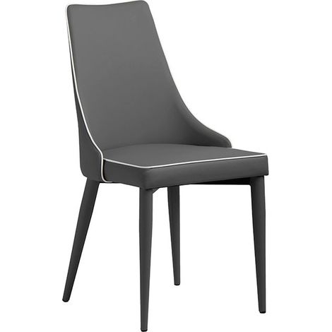MOMMA HOME Set de 2 Sillas de Comedor - Modelo Polka - Color Gris - Material Ecopiel - Medidas 50 x 58 x 92 cm (1/4)