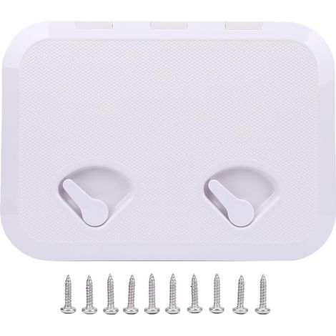 Portello di accesso al ponte marino, 17,3 x 12,4 pollici, apertura a 180°, telo di copertura rettangolare resistente per imbarcazioni, antiscivolo, bianco. (1/5)