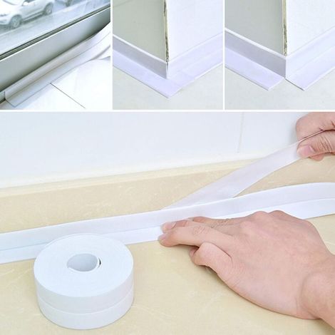 CPSARKV 3 Rouleau de Joints Adhésifs Cuisine et Salle de Bain Épaisseur 3.8cm Longueur 3.2m Blanc (1/4)