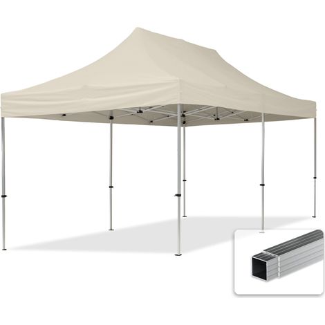 TOOLPORT pop up gazebo 3x6m canopy with aluminium frame folding garden tent Water repellent cream