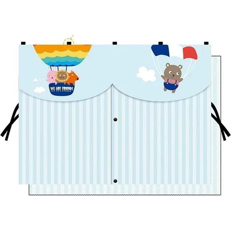 Parabrezza per auto pieghevole e parasole per finestrino posteriore Vari motivi, carini e cartoon, magnetici, blu (50 x 70 cm) (1/5)