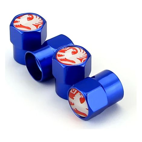 (B-Bleu) Bouchons de valve de pneu en alliage pour jantes de voiture, compatibles avec Vauxhall Logo Corsa Meriva Mokka Antara Maloo VXR8 Adam et Opel Meriva Omega (1/5)