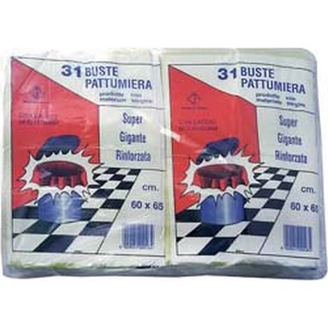 CF SACCO PATTUMIERA CON LACCIO DI CHIUSURA GIALLO PZ.31 - CM.60X65 GR.480