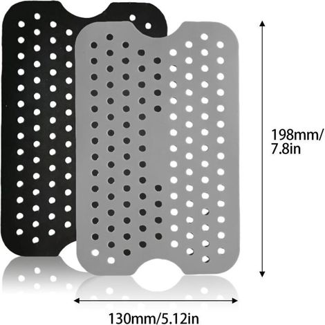 4-Piece Non-Stick Silicone Liners for Air Fryers – Grey and Black, Washable and Reusable
