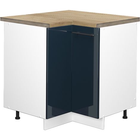 Mobile ad angolo cucina Fame-Line, Blu scuro lucido, 80.5 cm , PL Rovere, Vicco (1/5)